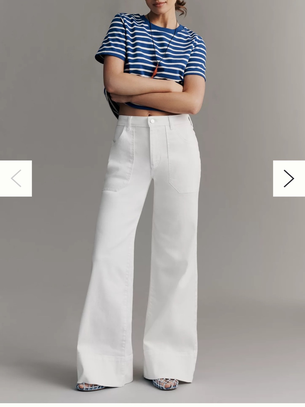 Pilcro Anthropology Rylan Relaxed High-Rise flare jeans white 26